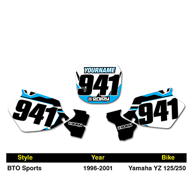 1996-2001 YAMAHA YZ 125-250 BTO Dirt Bike Graphics Custom Number